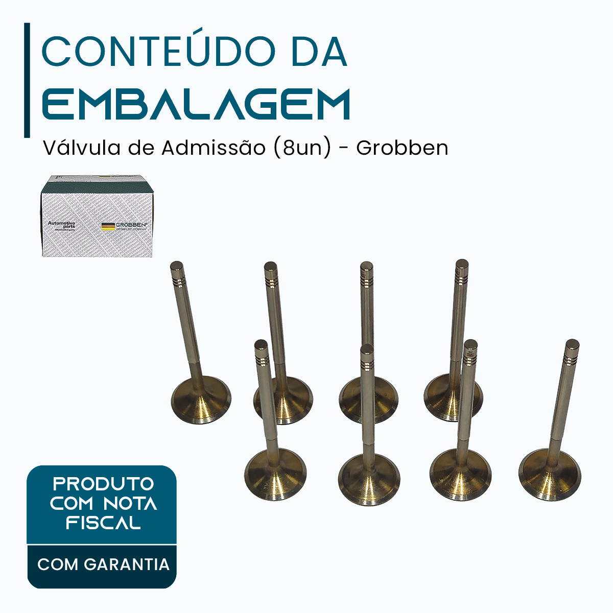 Valvula de ADMISSÃO AUDI EA211 1.4T (8un) - Grobben - Imagem 2