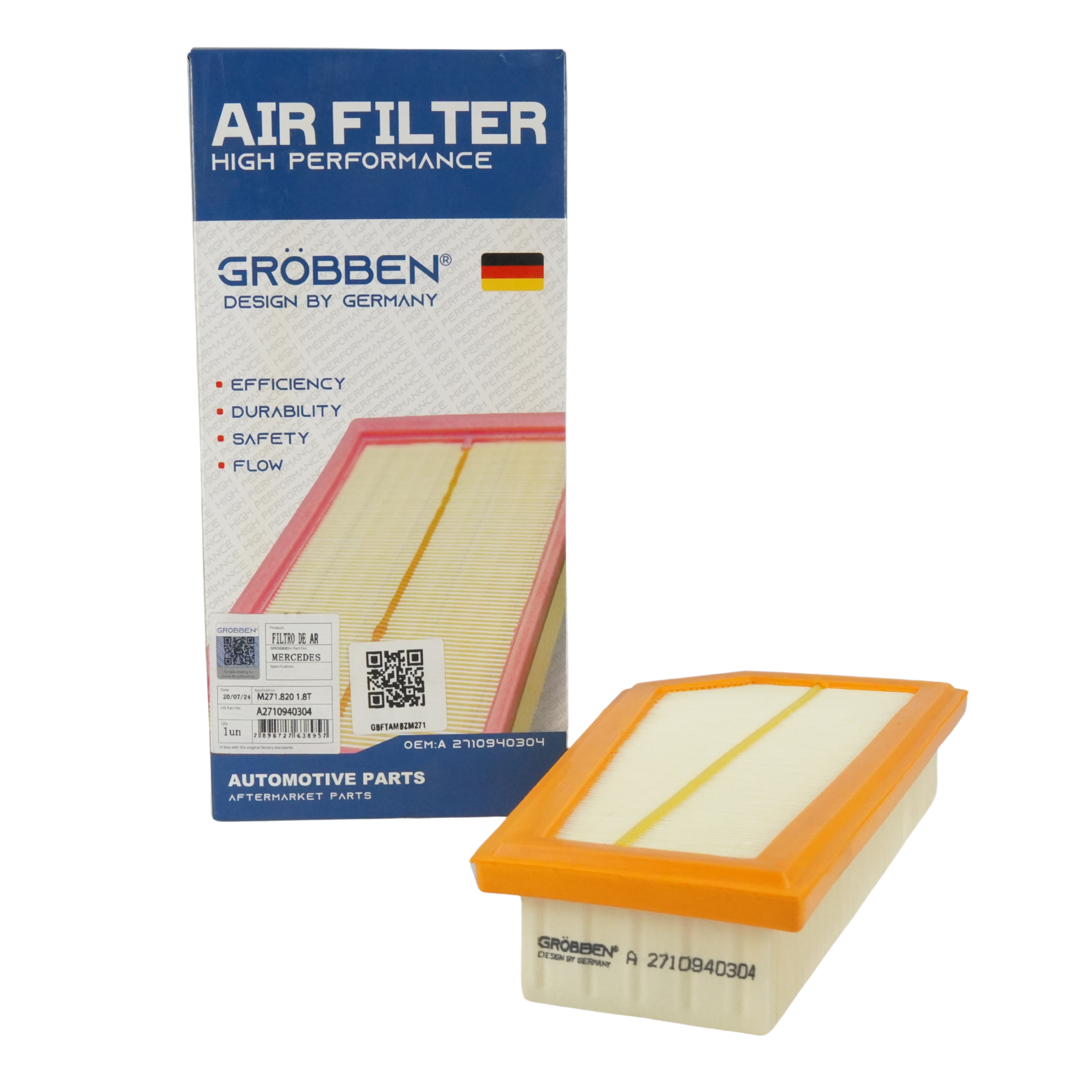 Filtro de Ar MERCEDES M271.820/860 1.8T CGI - Grobben