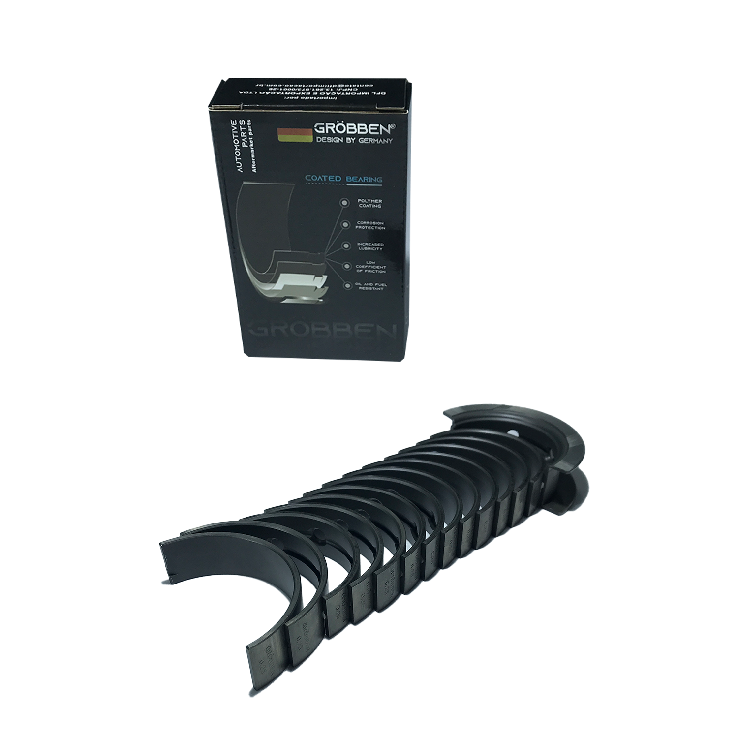 Bronzina de Mancal com tratamento BMW N52 N54 N55 0.25 (14unid) - Grobben