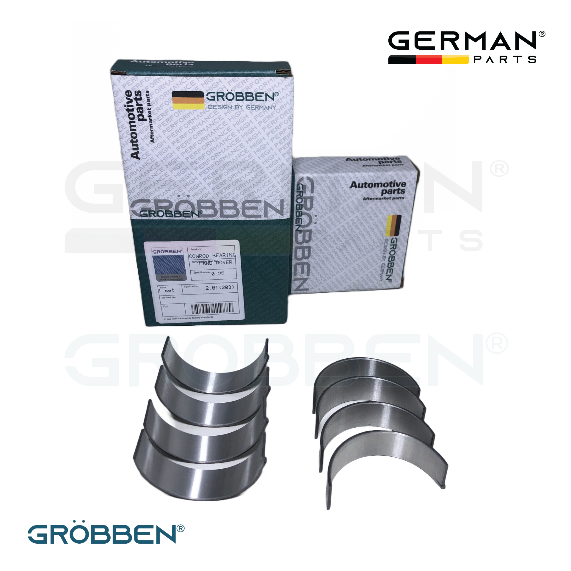 Bronzina de biela LAND ROVER 204PT 240HP 2.0T 0.25 (8unid) - Grobben C/UNHA - Imagem 3