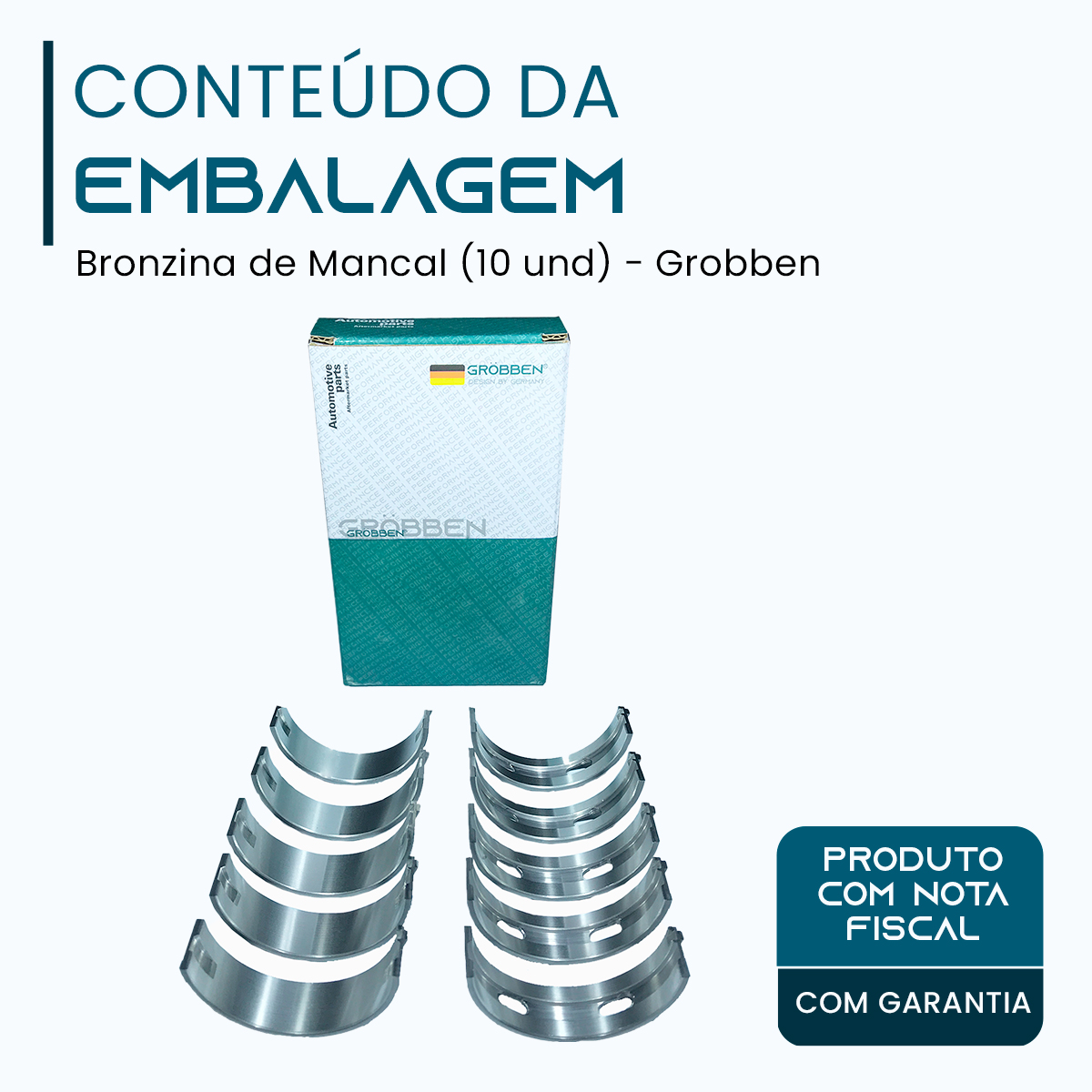 Bronzina de Mancal AUDI EA211 1.4T 0.25 - Grobben COLO MANCAL 53MM - Imagem 2