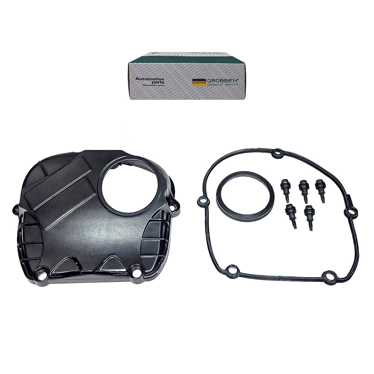 Tampa Lateral Corrente Comando AUDI EA888 1.8T/2.0T 2GEN aluminio - Grobben 5 FUROS E UMA SAIDA