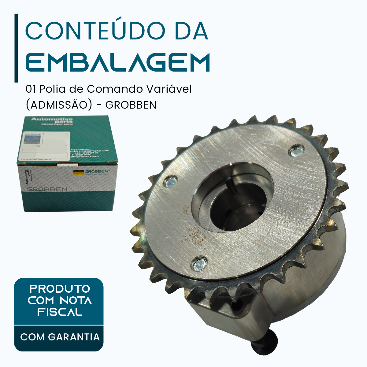 Polia de Comando Variável LAND ROVER AJ200P 2.0T GAS (ADMISSÃO) - Grobben - Imagem 2
