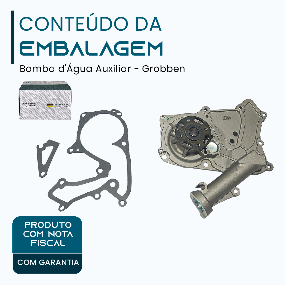 Bomba de Água Auxiliar HYUNDAI G6DA G6DB G6DC 3.3 3.5 3.8L V6 - Grobben - Imagem 2