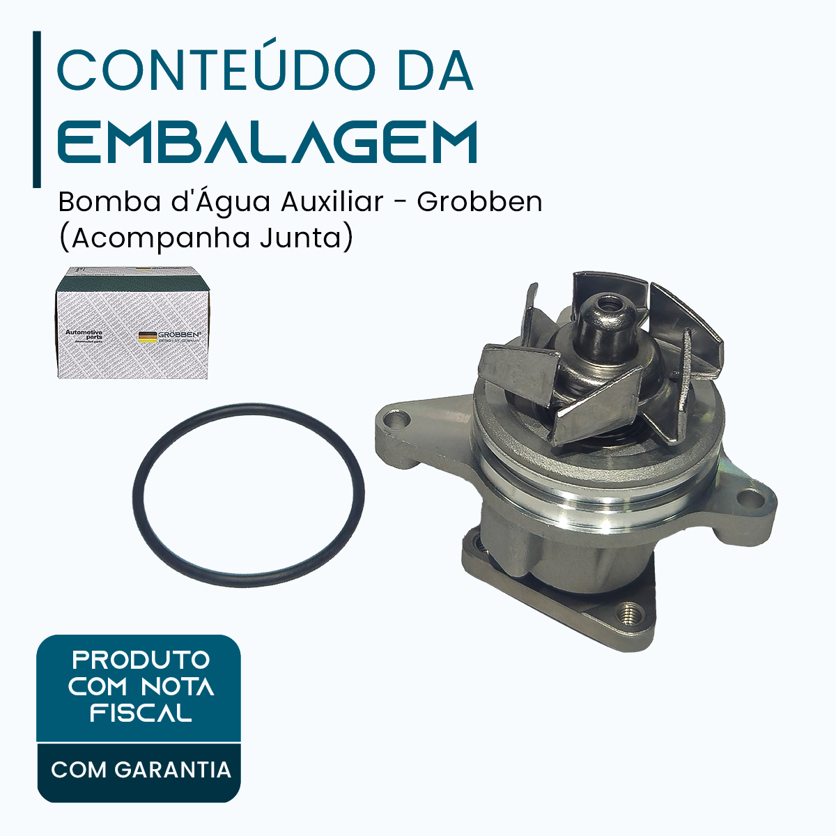 Bomba de Água Auxiliar LAND ROVER 240HP 2.0T - Grobben - Imagem 2