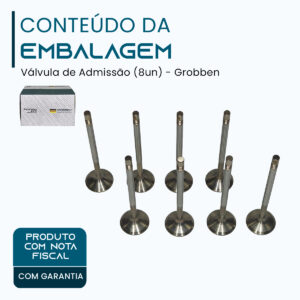 Valvula de ADMISSÃO MERCEDES OM651 2.2T DIESEL (8un) - Grobben