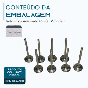 Valvula de ADMISSÃO MERCEDES m271.820/860 1.8t cgi (8un) - Grobben