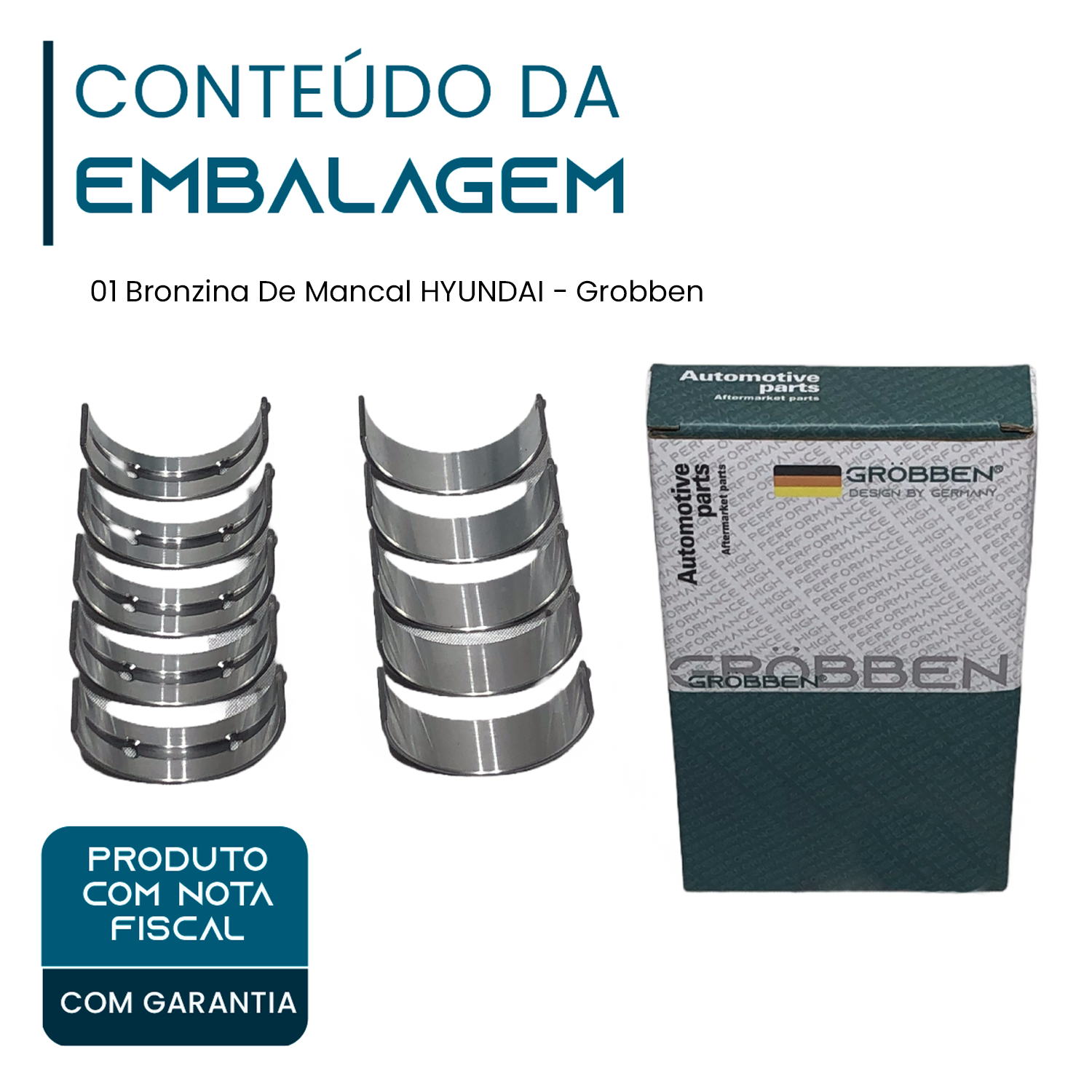 Bronzina De Mancal HYUNDAI G4KE KIA 2.0L/2.4L 0.50 - Grobben - Imagem 2