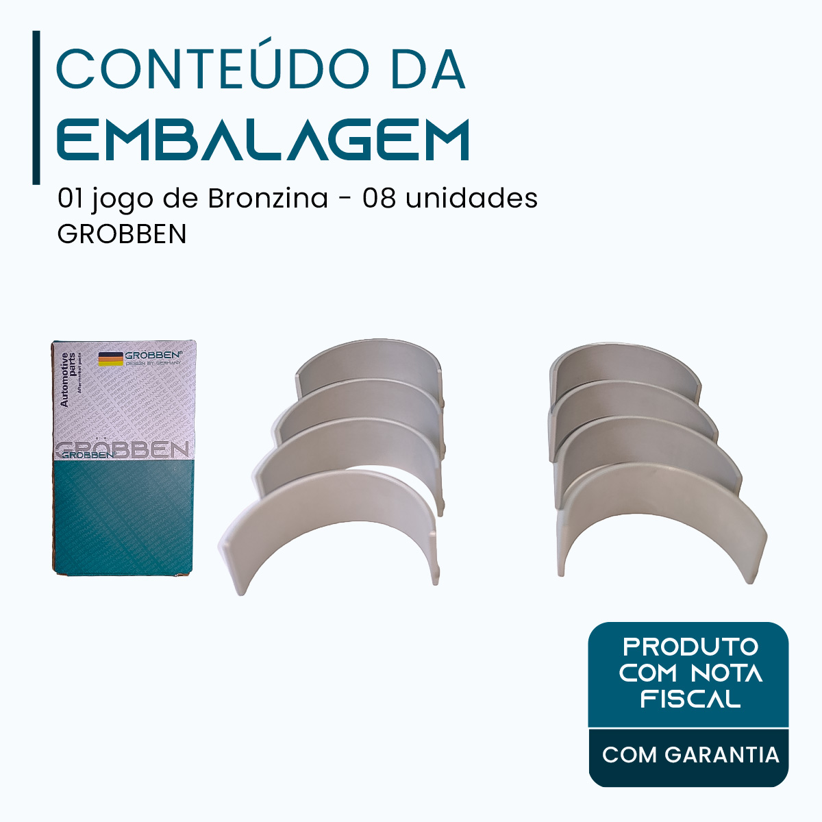 Bronzina de biela MERCEDES M133 2.0 0.25 (8 unidade) -Grobben - Imagem 2