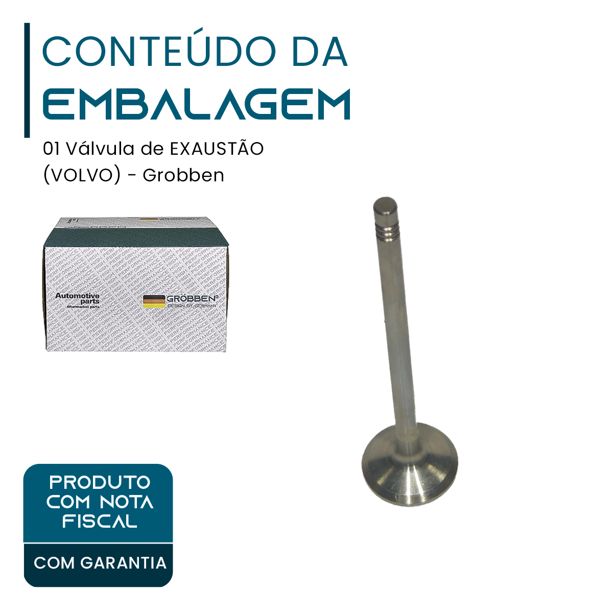 Valvula de EXAUSTÃO VOLVO B4204T11 2.0T (1un) - Grobben - Imagem 2
