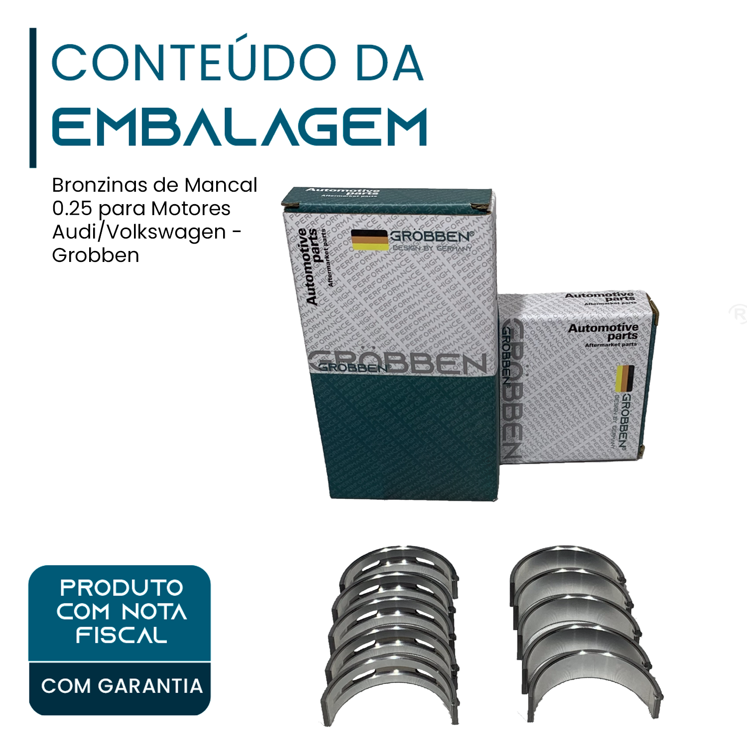 Bronzina de Mancal AUDI EA888 B9 1.8T/2.0T 0.25 48MM - Grobben - Imagem 2