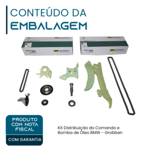 combo KIT DISTRIBUIÇÃO DO COMANDO E BOMBA DE OLEO BMW N20 2.0T S/ VVT - Grobben