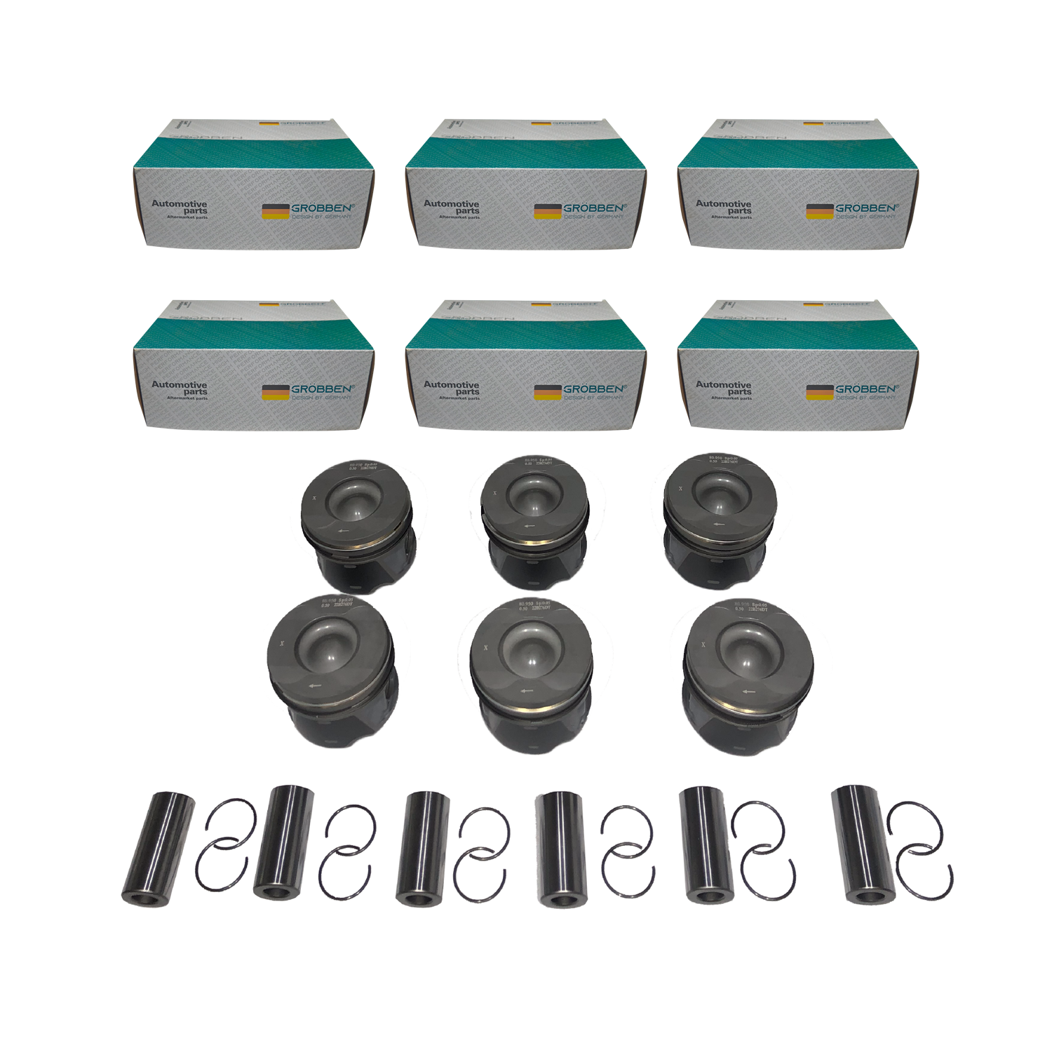 Kit Pistão LAND ROVER 276DT DIESEL 2.7T STD (6unid) - Grobben
