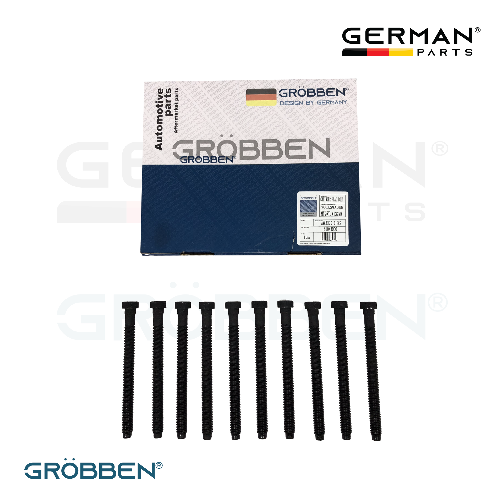 Parafuso de Cabeçote VOLKSWAGEN AMAROK 2.0T DIESEL (10un) - Grobben - Imagem 2