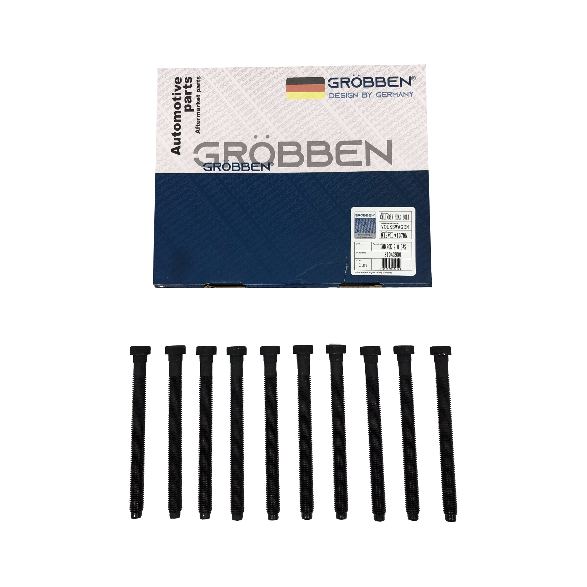 Parafuso de Cabeçote VOLKSWAGEN AMAROK 2.0T DIESEL (10un) - Grobben